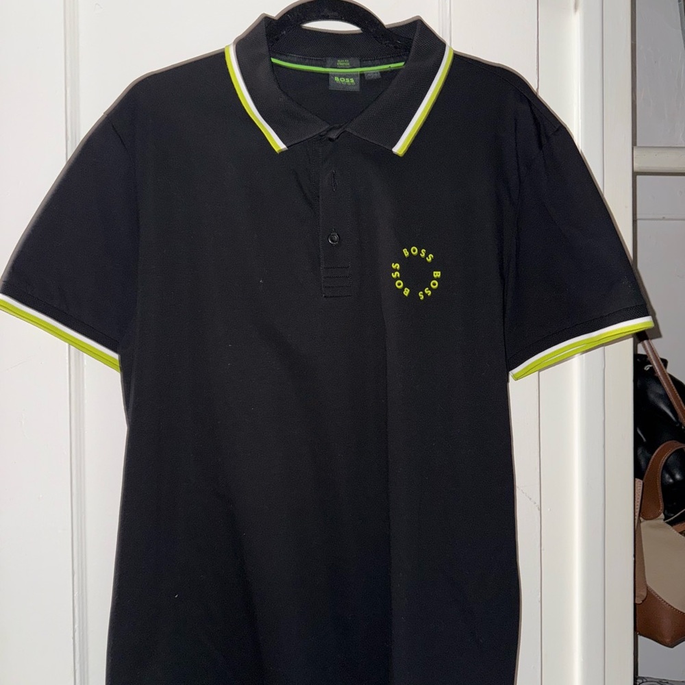 Hugo Boss Black Polo with Yellow Accents